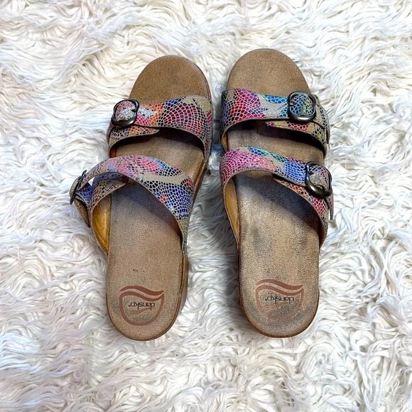 Dansko Sophie Women’s Multi Colored Metallic Platform Sandals. Size 10 - Picture 4 of 6